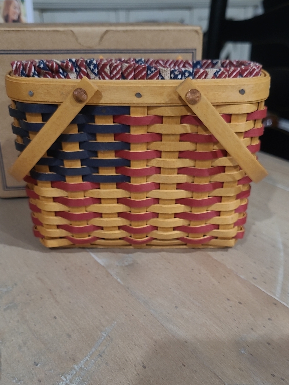 Longaberger MINI Flag Basket COMBO New In Box Collectors Club!!